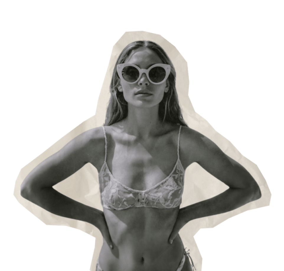 collage-papier-photographie-fille-maillot-de-bain